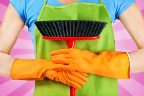 Cleaning supplies prepared for office cleaning in E17