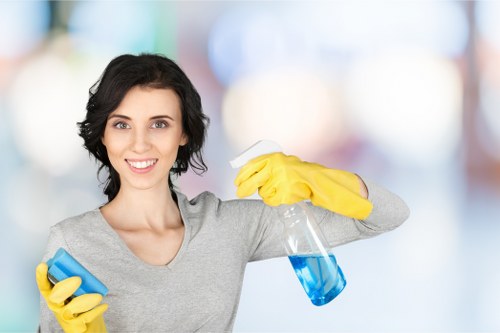 Deep cleaning kitchen surfaces during end of tenancy cleaning in E17